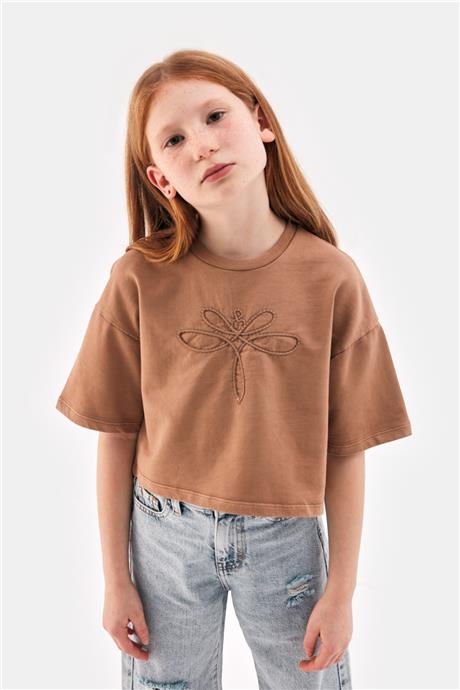 Tyess Kız Çocuk Kiremit Sweatshirt