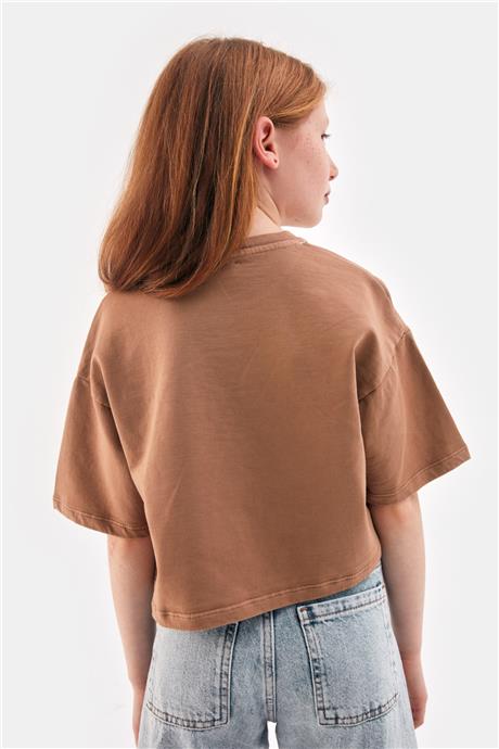 Tyess Kız Çocuk Kiremit Sweatshirt