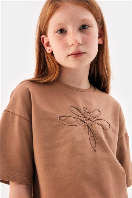 Tyess Kız Çocuk Kiremit Sweatshirt