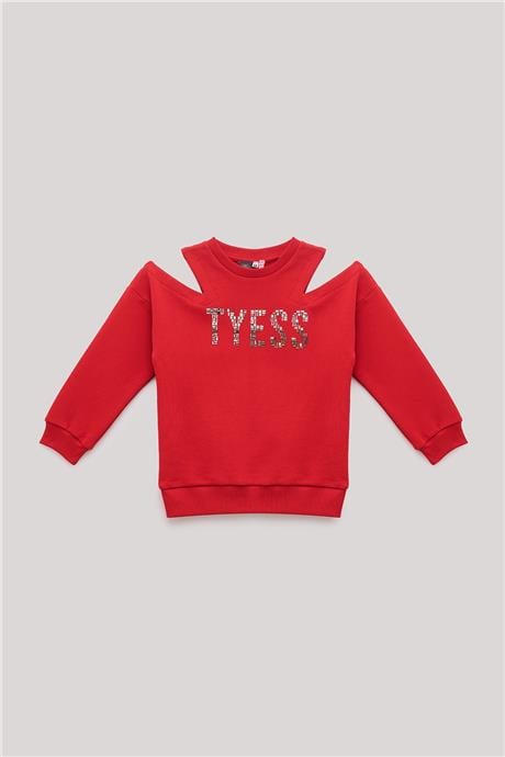Tyess Kız Çocuk Kırmızı Sweatshirt