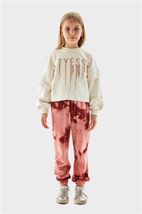 Tyess Kız Çocuk Krem Sweatshirt