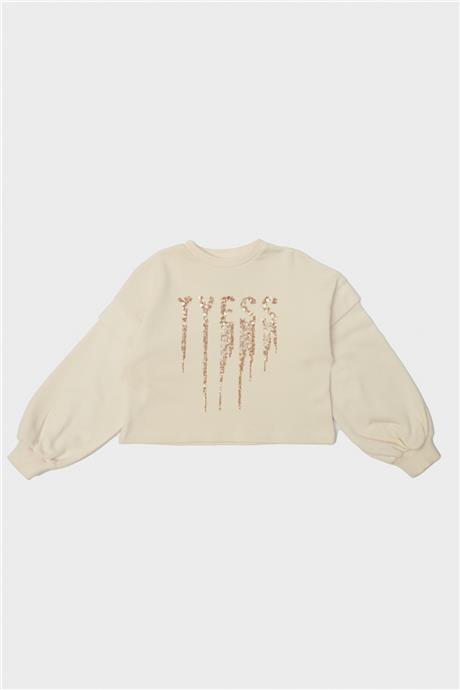 Tyess Kız Çocuk Krem Sweatshirt
