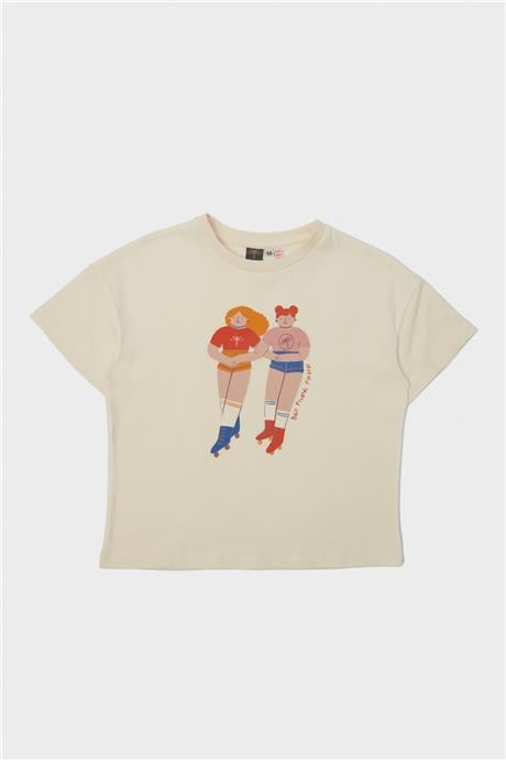 Tyess Kız Çocuk Krem T-Shirt