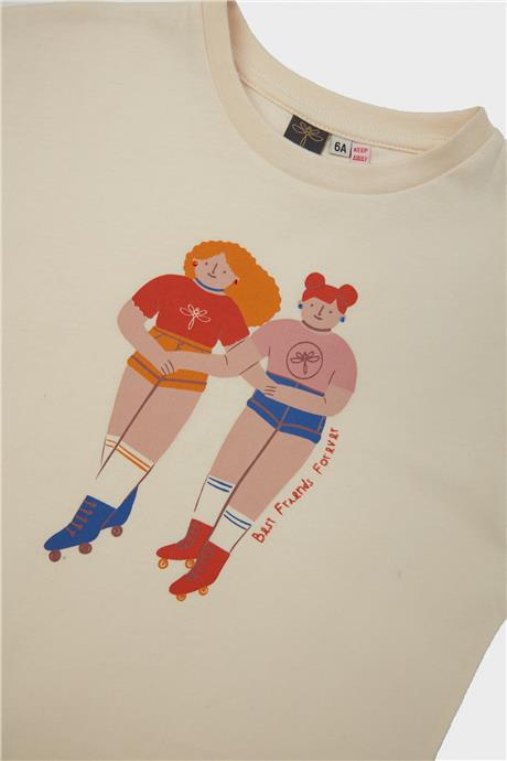Tyess Kız Çocuk Krem T-Shirt