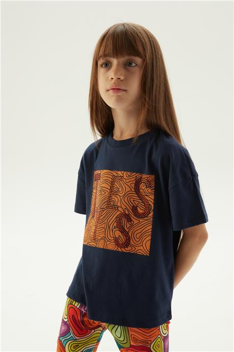 Tyess Kız Çocuk Lacivert T-Shirt