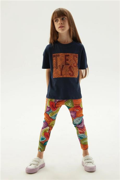 Tyess Kız Çocuk Lacivert T-Shirt