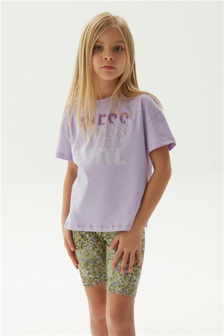 Tyess Kız Çocuk Lila T-Shirt