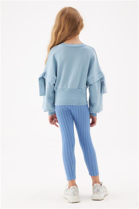 Tyess Kız Çocuk Mavi Sweatshirt