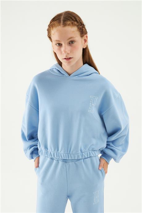 Tyess Kız Çocuk Mavi Sweatshirt