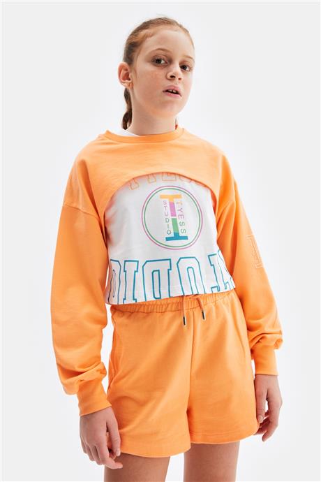 Tyess Kız Çocuk Oranj Sweatshirt