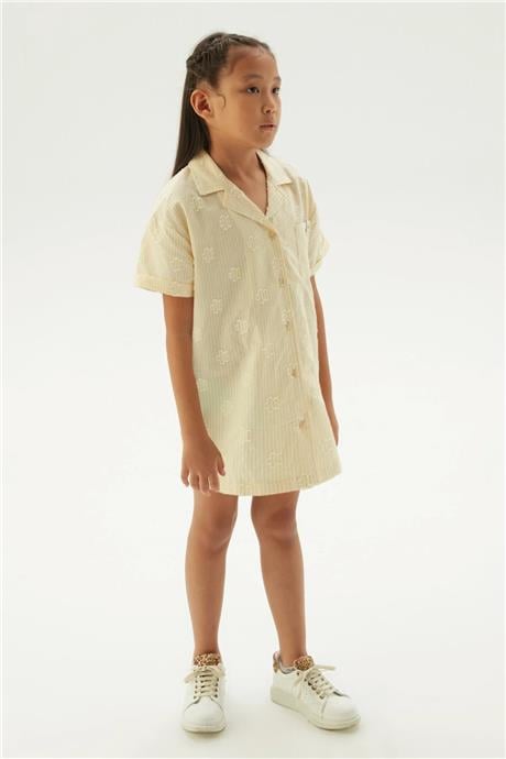 Tyess Kız Çocuk Sarı Pijama Elbise