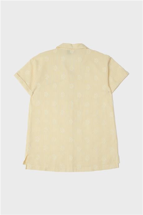 Tyess Kız Çocuk Sarı Pijama Elbise