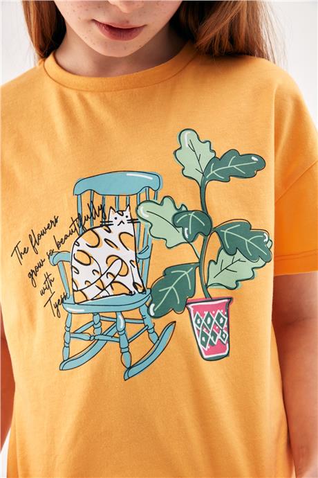 Tyess Kız Çocuk Sarı Tshirt