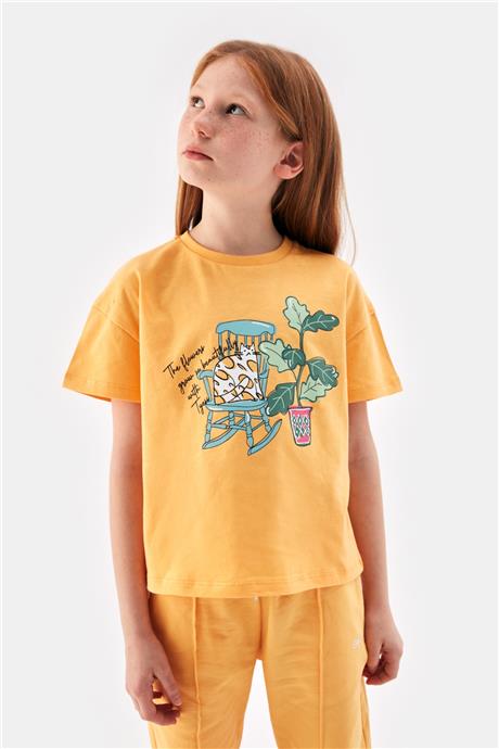 Tyess Kız Çocuk Sarı Tshirt