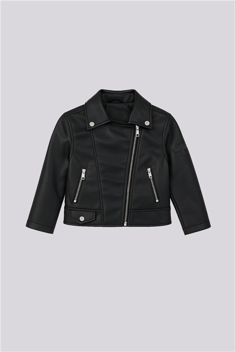 Tyess Girl Black Leather JacketTyess Girl Black Leather Jacket