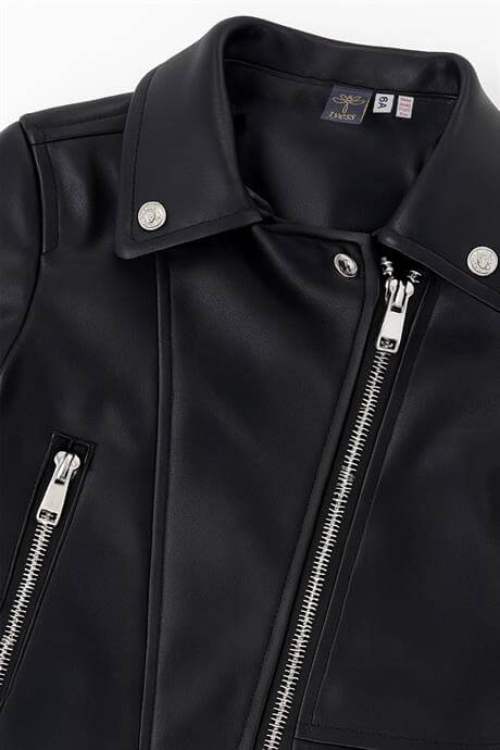 Tyess Girl Black Leather JacketTyess Girl Black Leather Jacket