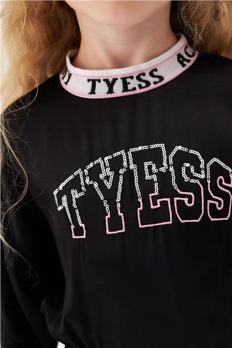 Tyess Kız Çocuk Siyah Elbise