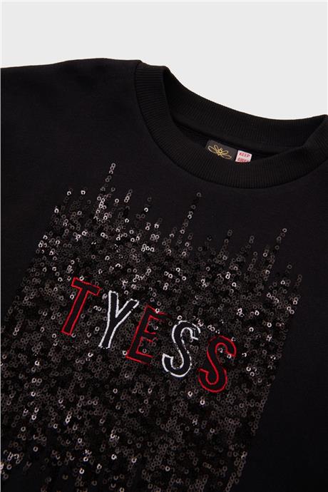 Tyess Kız Çocuk Siyah Sweatshirt