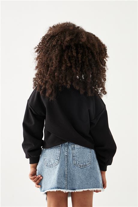 Tyess Kız Çocuk Siyah Sweatshirt