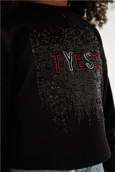 Tyess Kız Çocuk Siyah Sweatshirt