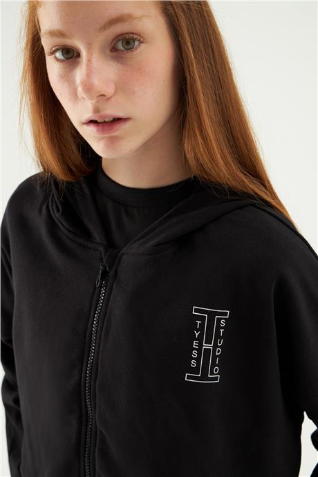 Tyess Kız Çocuk Siyah Sweatshirt