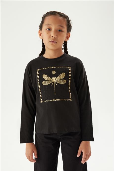 Tyess Kız Çocuk Siyah T-Shirt