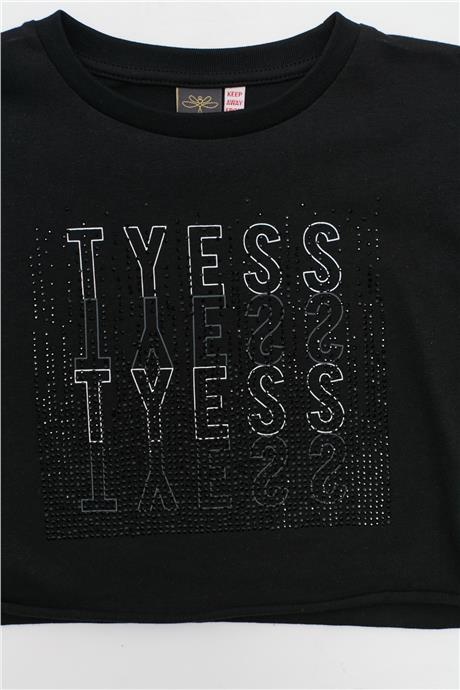 Tyess Kız Çocuk Siyah T-Shirt