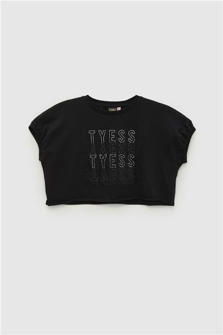 Tyess Kız Çocuk Siyah T-Shirt