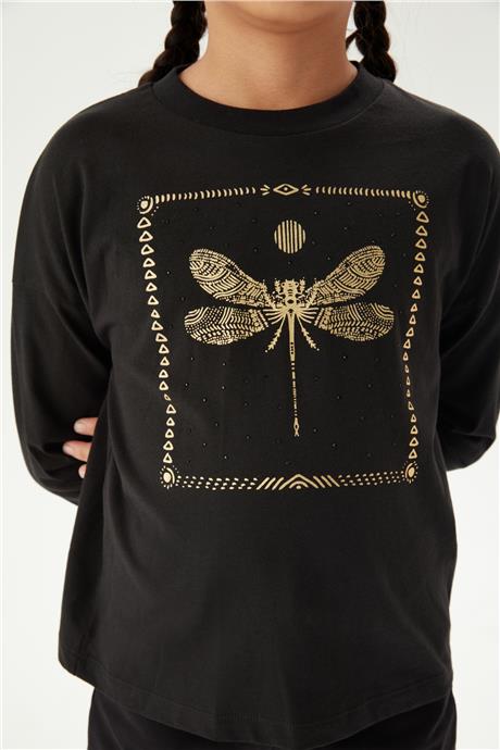 Tyess Kız Çocuk Siyah T-Shirt