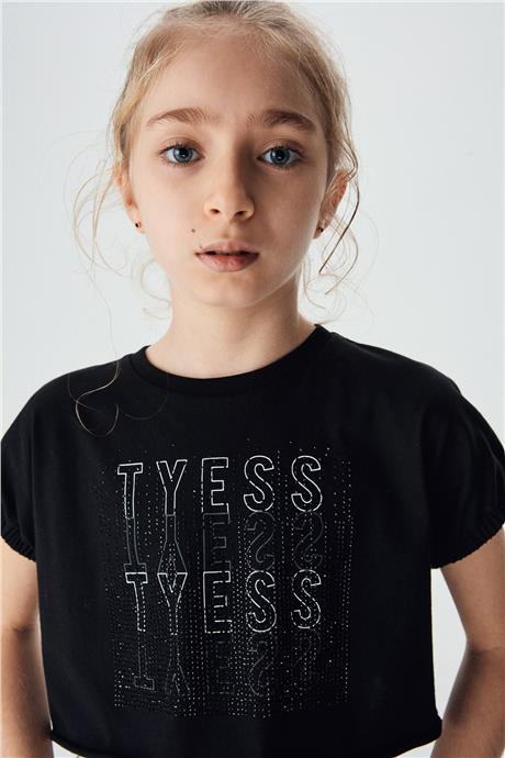 Tyess Kız Çocuk Siyah T-Shirt