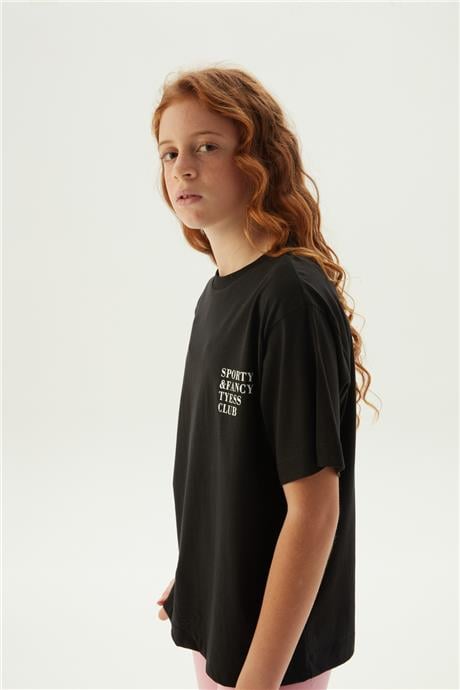 Tyess Kız Çocuk Siyah T-Shirt