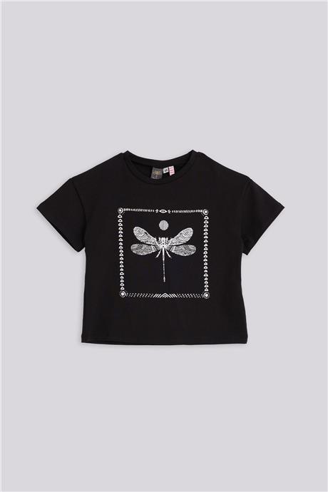Tyess Kız Çocuk Siyah T-ShirtTyess Kız Çocuk Siyah T-Shirt
