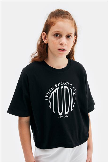 Tyess Kız Çocuk Siyah Tshirt