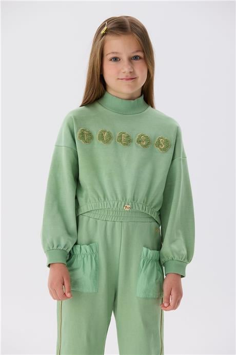 Tyess Kız Çocuk Yeşil Sweatshirt
