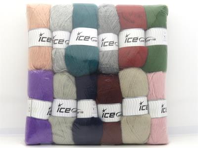 1200 gr ICE YARNS Angora Yarns MIXED LOT (10% Mohair 15% Wool) Yarn Multicolor