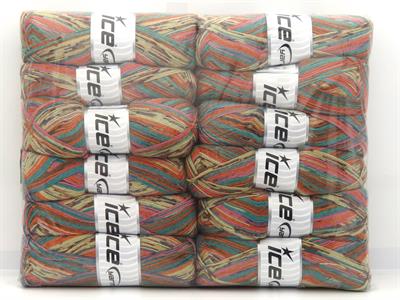 1200 gr ICE YARNS Multicolor Sock Yarns MIXED LOT (75% Superwash Wool) Yarn Multicolor