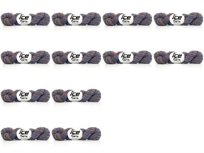 12x25gr. SPIRAL AIR RIBBON Kahverengi Tonları, Mavi Tonları  Şerit, Yazlık İplikler, Zincir