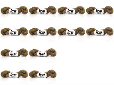 12x25gr. SPIRAL AIR RIBBON Yeşil, Turuncu, Altın, Kahverengi Tonları  Şerit, Yazlık İplikler, Zincir