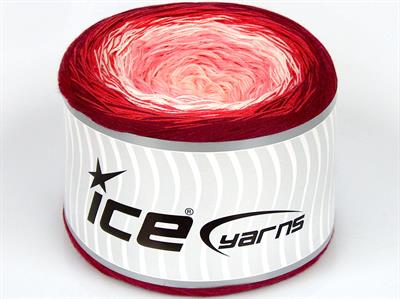 250 gr ICE YARNS CAKES COTTON FINE (50% Cotton) Yarn Pink Shades White Salmon Burgundy
