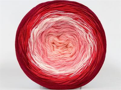 250 gr ICE YARNS CAKES COTTON FINE (50% Cotton) Yarn Pink Shades White Salmon Burgundy