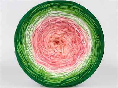 250 gr ICE YARNS CAKES COTTON FINE (50% Cotton) Yarn Pink Shades White Green Shades