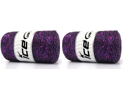 2x200gr. MACRAME GLITZ PAILLETTE Metalik Simli Mor Metalik Simli, Yazlık İplikler, Makrame, Boncuklu Pullu, Tığ İşi, Worsted