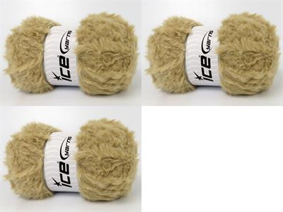 3x100gr. BUNNY FUR  Açık Kamel Yumoş, Sakallı, Kışlık, Çok Kalın