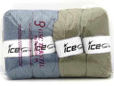 400 gr ICE YARNS Angora Luxe Yarns MIXED LOT (10% Mohair 15% Wool) Yarn Multicolor