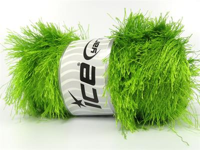 400 gr ICE YARNS EYELASH BULKY 400GR Hand Knitting Yarn Green