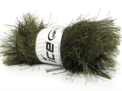 400 gr ICE YARNS EYELASH BULKY 400GR Hand Knitting Yarn Khaki