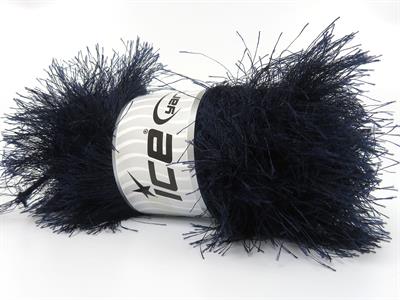 400 gr ICE YARNS EYELASH BULKY 400GR Hand Knitting Yarn Navy