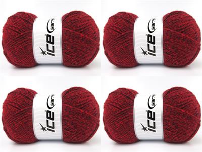 4x100gr. ALWAYS A CLASSIC Akrilik Siyah, Kırmızı Kışlık, Düz iplikler, 100% Akrilik