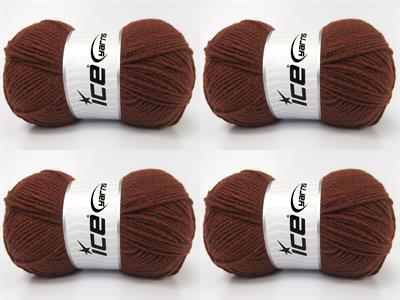 4x100gr. ALWAYS A CLASSIC Akrilik Kahverengi, Bakır Kışlık, Düz iplikler, 100% Akrilik