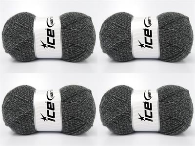 4x100gr. ALWAYS A CLASSIC Akrilik Siyah, Gri Tonları Kışlık, Düz iplikler, 100% Akrilik